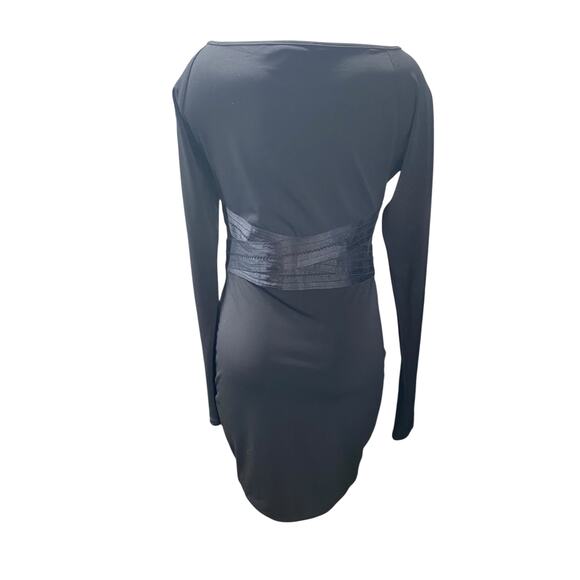 Elizabeth And James Size S Long Sleeve Mesh Panel Bandage Dress Black Cocktail - Picture 4 of 8